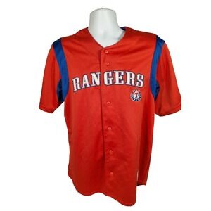 Texas Rangers Jersey  Men Medium True Fan Red Shirt